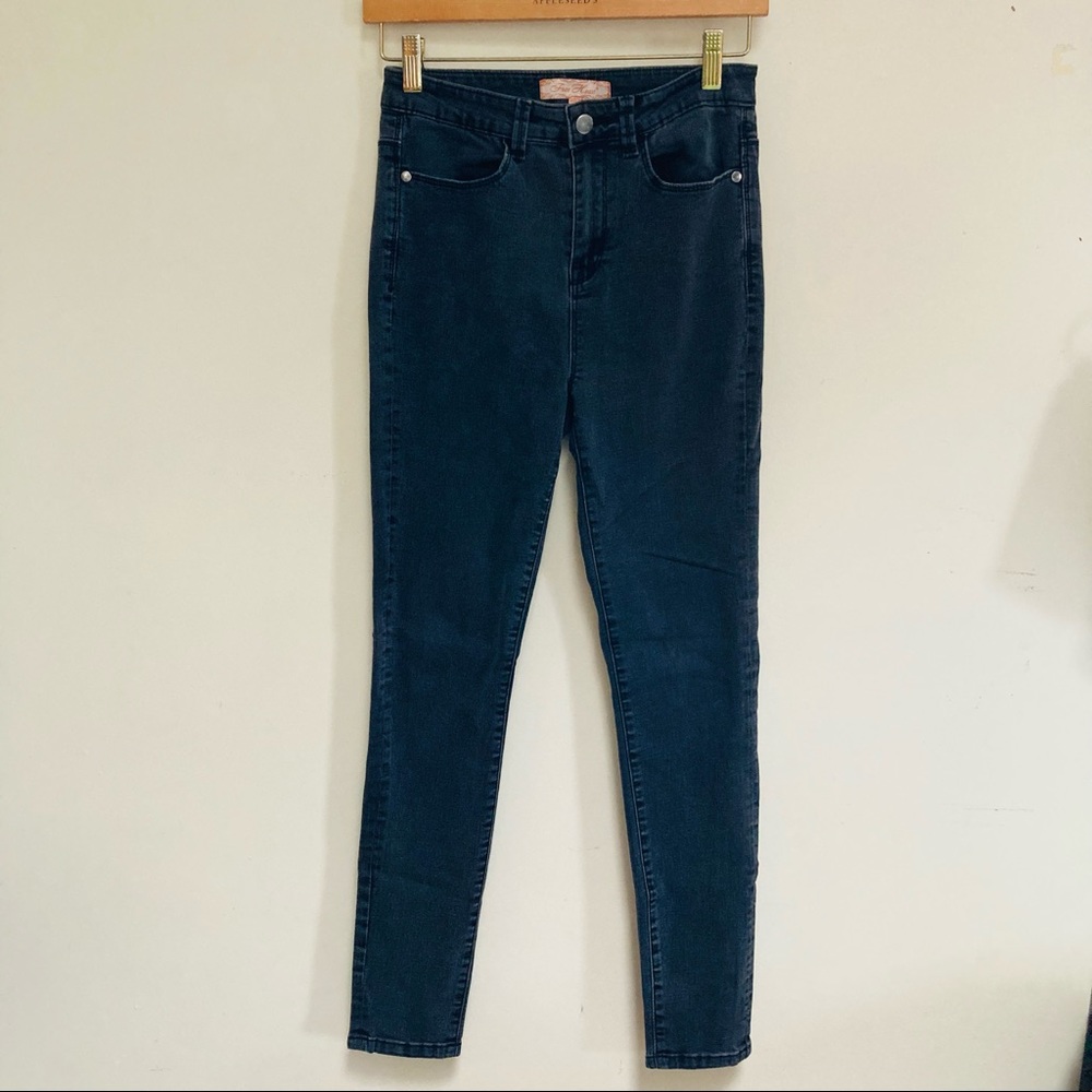 Free Heart Faded Rock Black Skinny High Rise Jeans  Sz 28 (6)